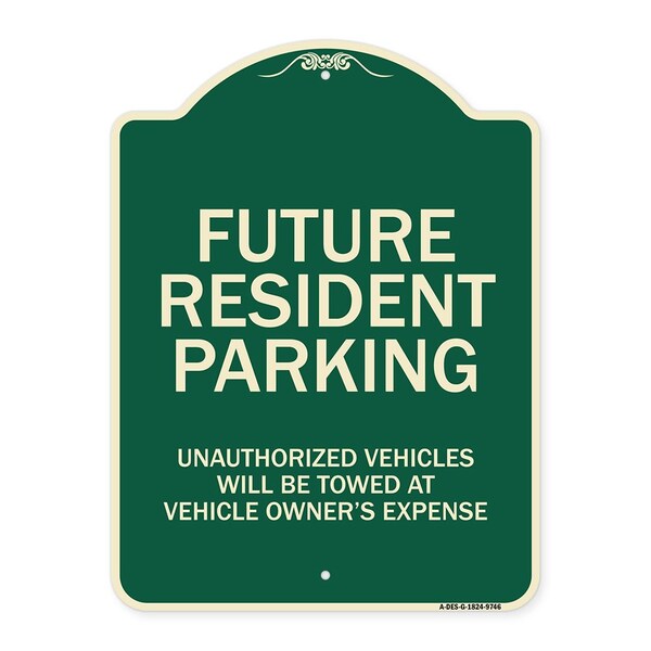 Designer Series-Unauthorized Vehicles Will Be Towed Green, 24" x 18", G-1824-9746